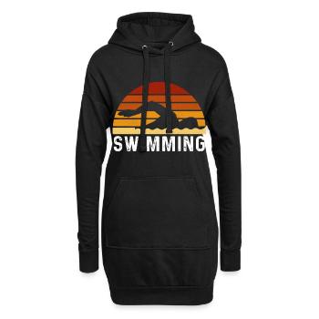 Retro Schwimmer vintage T-Shirt schwimmen - Hoodie-Kleid - Schwarz - Vorne