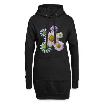 Fleur, Fleur, Fleurs, Fleur, Floral - Sweat-shirt à capuche long Femme - noir - Devant