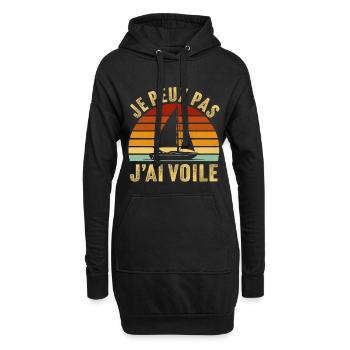 je peux pas j'ai voile - Sweat-shirt à capuche long Femme - noir - Devant