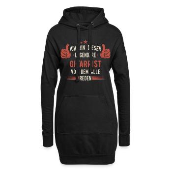 Gitarre Gitarrist Akustikgitarre Instrument Spruch - Hoodie-Kleid - Schwarz - Vorne