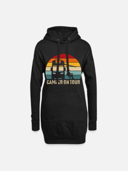 Camper on Tour Wohnmobil Camping T-Shirt - Hoodie-Kleid - Schwarz