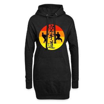 Karate - Hoodie-Kleid - Schwarz - Vorne
