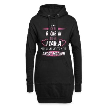 Bäcker Bäckerin Bäckerei Beruf Spruch - Hoodie-Kleid - Schwarz - Vorne
