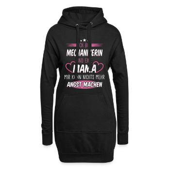 Mechanikerin Werkstatt Automechaniker Auto Spruch - Hoodie-Kleid - Schwarz - Vorne