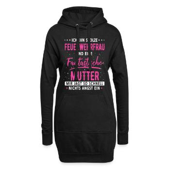 Feuerwehrfrau Feuerwehr Notruf 112 Beruf Spruch - Hoodie-Kleid - Schwarz - Vorne
