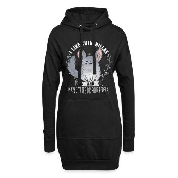 Chinchilla Lustige Sprüche - Hoodie-Kleid - Schwarz - Vorne