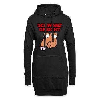 Schwanz Gesicht - Hoodie-Kleid - Schwarz - Vorne