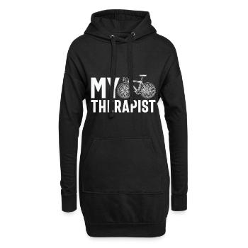 Radfahren Biker Mein Therapeut - Hoodie-Kleid - Schwarz - Vorne