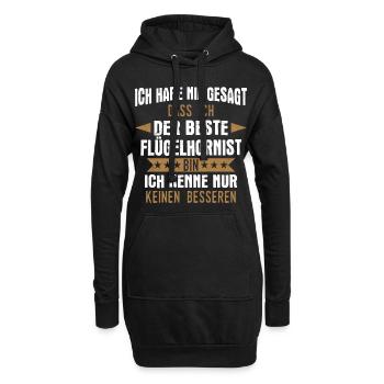 Flügelhornist Flügelhorn Horn Instrument Spruch - Hoodie-Kleid - Schwarz - Vorne