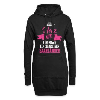 Saarland Saarländerin Saarländer Spruch - Hoodie-Kleid - Schwarz - Vorne