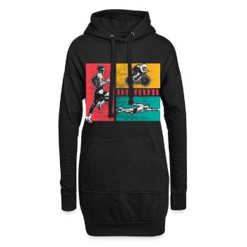 Triathlon Rennen - Hoodie-Kleid - Schwarz - Vorne