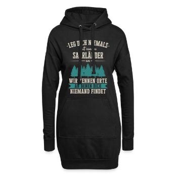 Saarland Saarländerin Saarländer Spruch - Hoodie-Kleid - Schwarz - Vorne