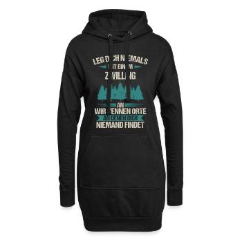 Zwilling Zwillinge Bruder Schwester Spruch - Hoodie-Kleid - Schwarz - Vorne