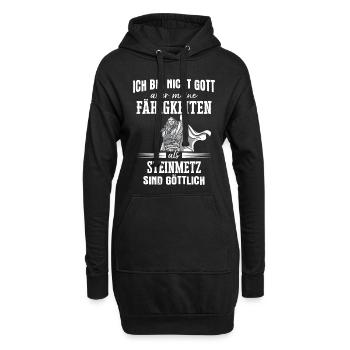 Steinmetz Steinmetzmeister Steinhauer Spruch - Hoodie-Kleid - Schwarz - Vorne