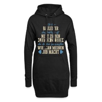 Bauleiter Bauleiterin Bauarbeiter Beruf Spruch - Hoodie-Kleid - Schwarz - Vorne