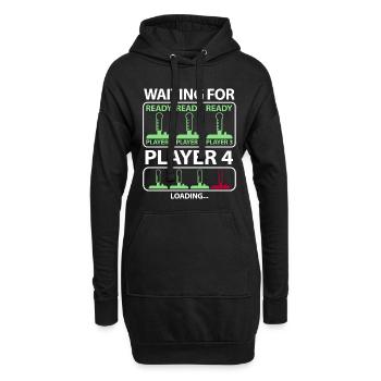Schwangerschaft verkünden Baby 4 Kind viertes - Hoodie-Kleid - Schwarz - Vorne