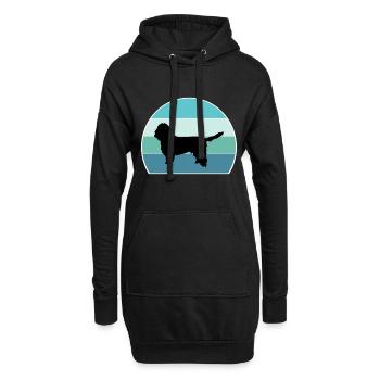Basset Griffon Vendeen Petit Dog Silhouette Vintag - Hoodie-Kleid - Schwarz - Vorne