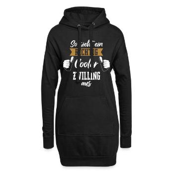 Zwilling Zwillinge Bruder Schwester Spruch - Hoodie-Kleid - Schwarz - Vorne
