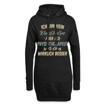 Physiotherapeut Physio Praxis Physiotherapie - Hoodie-Kleid - Schwarz - Vorne