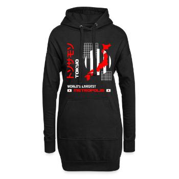 Japan Urbane Welt größte Metropole - Hoodie-Kleid - Schwarz - Vorne