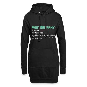 Photographie Citation Photographie Définition - Sweat-shirt à capuche long Femme - noir - Devant