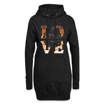 Basketball Zitat LOVE Basketball Vintage - Hoodie-Kleid - Schwarz - Vorne