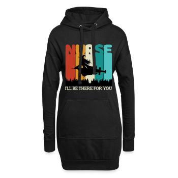 Krankenschwester Zitat Hexenkrankenschwester Ich werde für Sie da sein - Hoodie-Kleid - Schwarz - Vorne