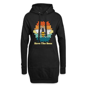 Citation d’abeille Rétro Vintage Bumble Bee Save The Bees - Sweat-shirt à capuche long Femme - noir - Devant