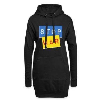 Stop war - Hoodie-Kleid - Schwarz - Vorne