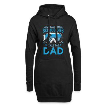 Skizitat Meine Lieblings-Skifreunde Nennen Sie mich Papa - Hoodie-Kleid - Schwarz - Vorne