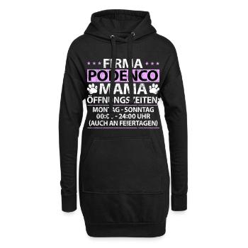 Podenco Windhund Canario Mama Hundebesitzerin - Hoodie-Kleid - Schwarz - Vorne