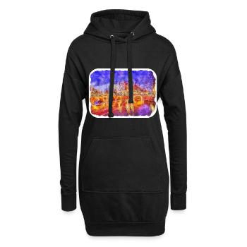 Pays-Bas Aquarelle Esquisse Dessinée Illustration - Sweat-shirt à capuche long Femme - noir - Devant