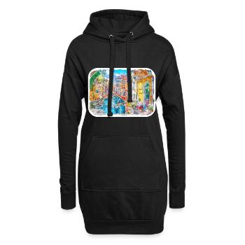 Venedig Italien Aquarellskizze Gezeichnete Illustration - Hoodie-Kleid - Schwarz - Vorne