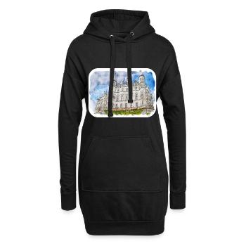 Schottland UK Aquarellskizze Gezeichnete Illustration - Hoodie-Kleid - Schwarz - Vorne