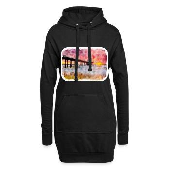 Illustration de croquis à l’aquarelle de Californie usa - Sweat-shirt à capuche long Femme - noir - Devant