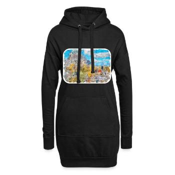 Quebec Kanada Aquarell Skizze gezeichnete Illustration - Hoodie-Kleid - Schwarz - Vorne