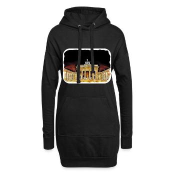 Berlin Allemagne Aquarelle Esquisse Dessinée Peinture - Sweat-shirt à capuche long Femme - noir - Devant