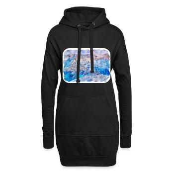 Norwegen Aquarellskizze Handgezeichnete Illustration - Hoodie-Kleid - Schwarz - Vorne