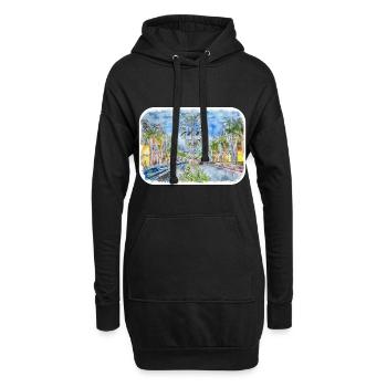 Illustration de croquis à l’aquarelle de Californie usa - Sweat-shirt à capuche long Femme - noir - Devant