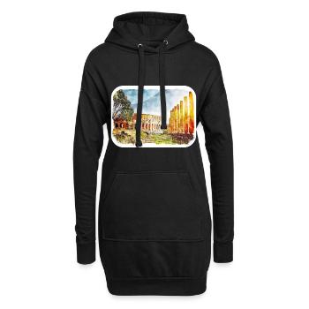 Rom Italien Aquarell Skizze Handgezeichnetes Gemälde - Hoodie-Kleid - Schwarz - Vorne