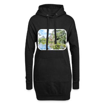 Angleterre Royaume-Uni Aquarelle Esquisse Dessinée à la main Peinture - Sweat-shirt à capuche long Femme - noir - Devant