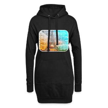 Paris Frankreich Frankreich Aquarell Skizze Illustration - Hoodie-Kleid - Schwarz - Vorne