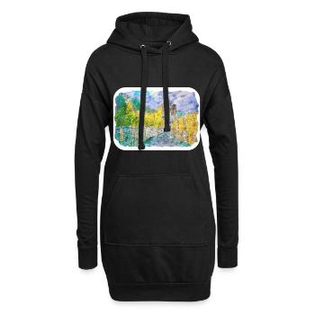 Esquisse d’aquarelle de Chine Illustration dessinée à la main - Sweat-shirt à capuche long Femme - noir - Devant