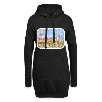 Barcelona Spanien Aquarell Skizze gezeichnet Illustrati - Hoodie-Kleid - Schwarz - Vorne