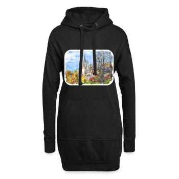Rumänien Wahrzeichen Aquarell Skizze Farbe Zeichnung - Hoodie-Kleid - Schwarz - Vorne
