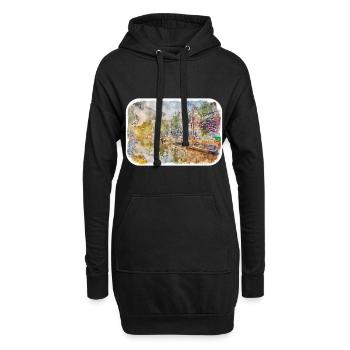 Amsterdam Niederlande Aquarellskizze Zeichnung - Hoodie-Kleid - Schwarz - Vorne