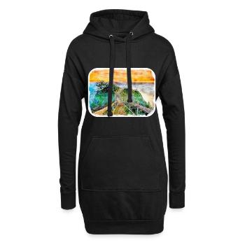 Kalifornien, USA, Aquarell, Skizze, Illustration - Hoodie-Kleid - Schwarz - Vorne