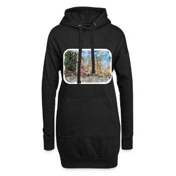St. Petersburg Russland Aquarellskizze gezeichnet Drawi - Hoodie-Kleid - Schwarz - Vorne
