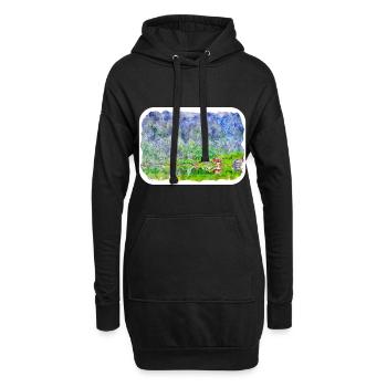 Norvège Aquarelle Esquisse Dessinée à la main Illustration - Sweat-shirt à capuche long Femme - noir - Devant