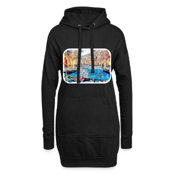 Venedig Italien Aquarell Skizze Illustration - Hoodie-Kleid - Schwarz - Vorne